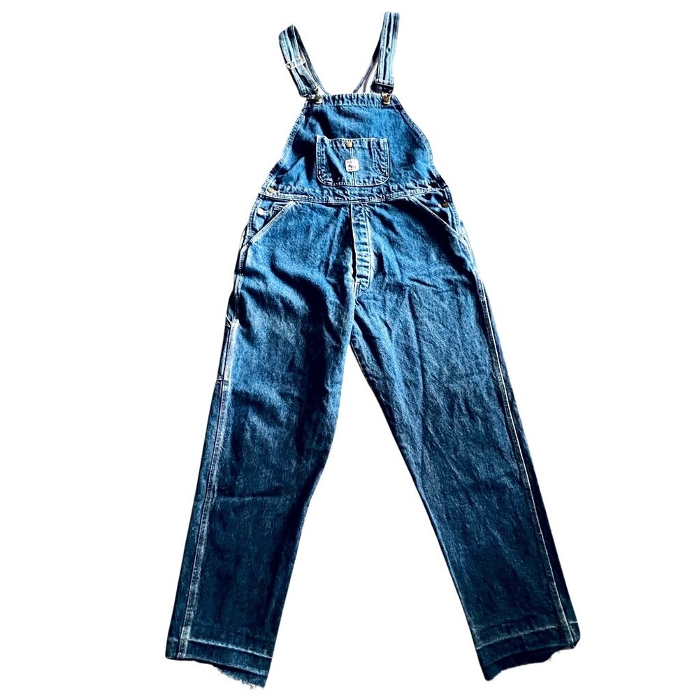 Vtg Pointer Denim Bib Overalls USA Size 36 Workwear Straight Leg Farmer 18916 - Picture 3 of 16